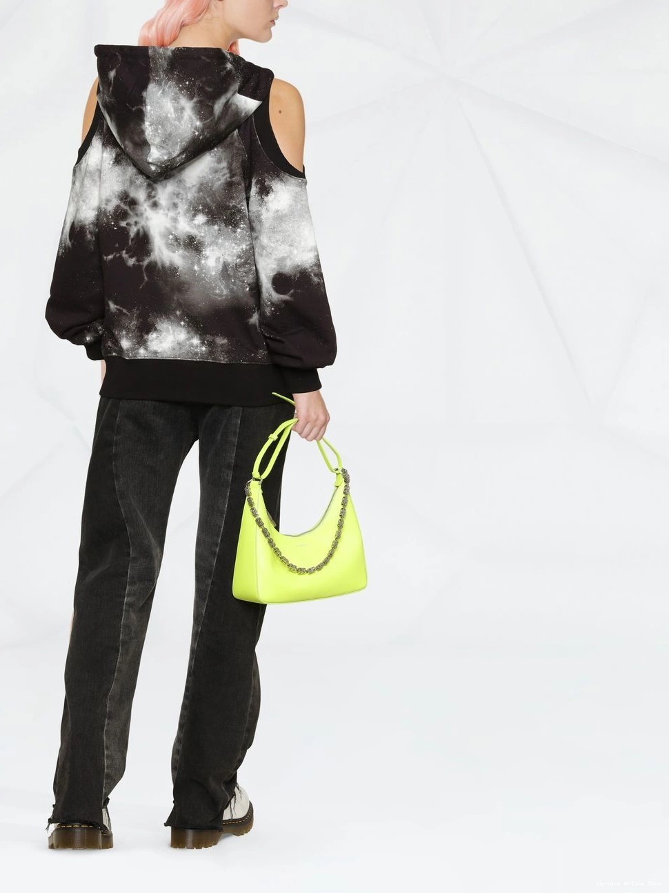 Affordable Jeans tie-dye Women Couture hoodie cut-out Versace 0407